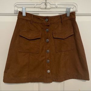 Abercrombie & Fitch button up vegan suede mini skirt, XS, NWOT